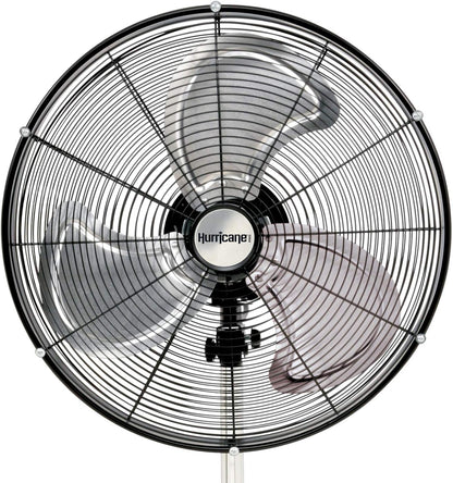 Hurricane Stand Fan – 20 Inch, Pro Series, High Velocity, Heavy Duty Metal For Industrial, Commercial, Residential, & Greenhouse Use – ETL Listed, Black