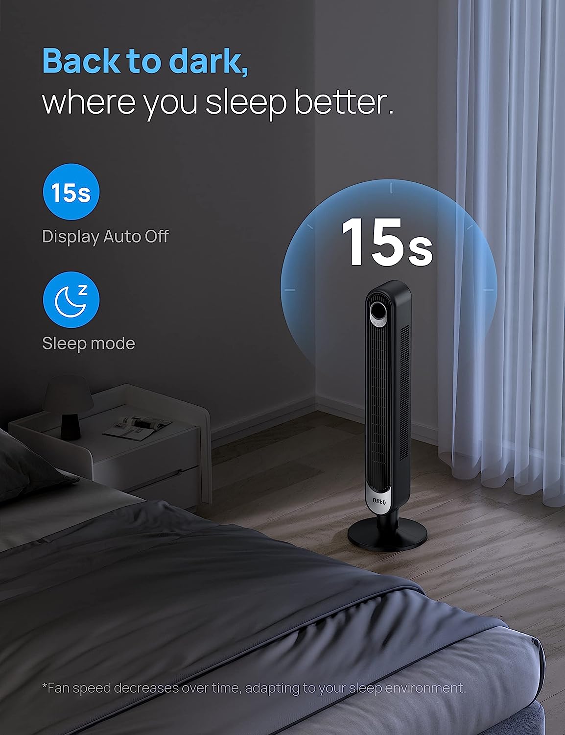 Smart Tower Fan WiFi Voice Control, Works with Alexa/Google, Cruiser Pro T1S Floor Standing Bladeless Oscillating Fan with Remote, 6 Speeds, 4 Modes, 12H Timer, for Indoor Bedroom Home Office