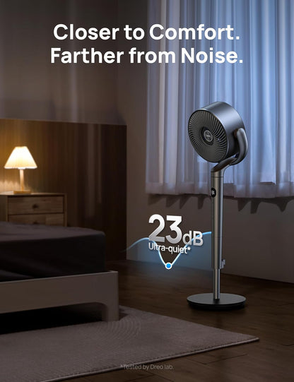 Standing Fan, 120°+120° Smart Oscillating Floor Fans with Wi-Fi/Voice Control, 80 ft Fan For Bedroom, DC Motor Quiet Fans, adjustable height, 8 Speeds, 6 Modes, 12H Timer, Office, Room