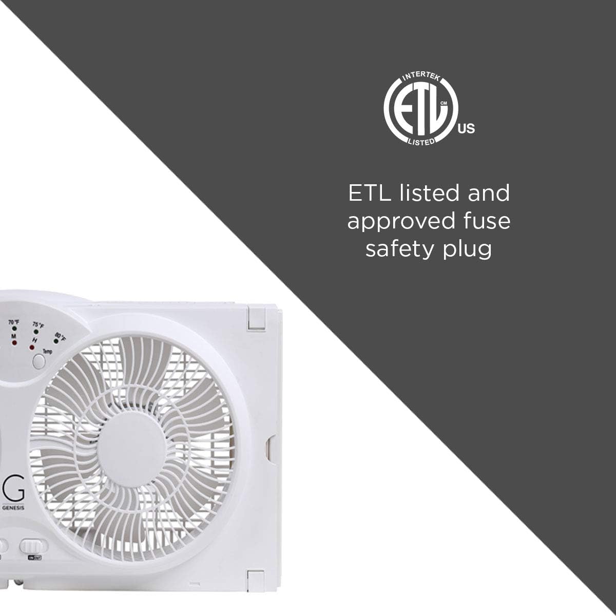 Twin Fan High Velocity Reversible AirFlow Fan, LED Indicator Lights Adjustable Thermostat & Max Cool Technology, ETL Certified White