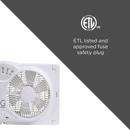 Twin Fan High Velocity Reversible AirFlow Fan, LED Indicator Lights Adjustable Thermostat & Max Cool Technology, ETL Certified White