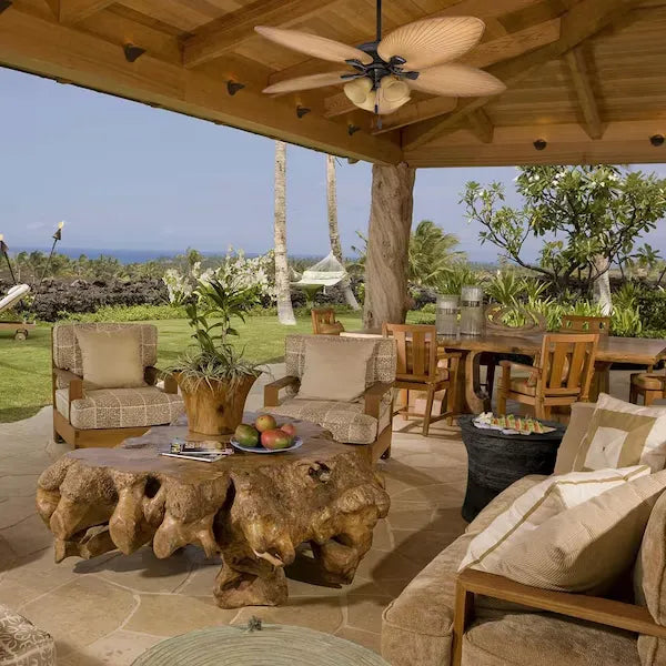 HONEYWELL CEILING FANS 50506-40 Palm Valley, 52 in. Indoor/Outdoor Ceiling Fan with Four Lights, Bronze Tropical