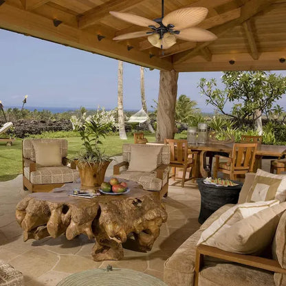HONEYWELL CEILING FANS 50506-40 Palm Valley, 52 in. Indoor/Outdoor Ceiling Fan with Four Lights, Bronze Tropical