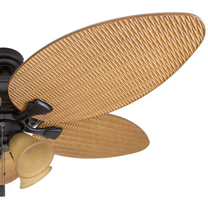 HONEYWELL CEILING FANS 50506-40 Palm Valley, 52 in. Indoor/Outdoor Ceiling Fan with Four Lights, Bronze Tropical