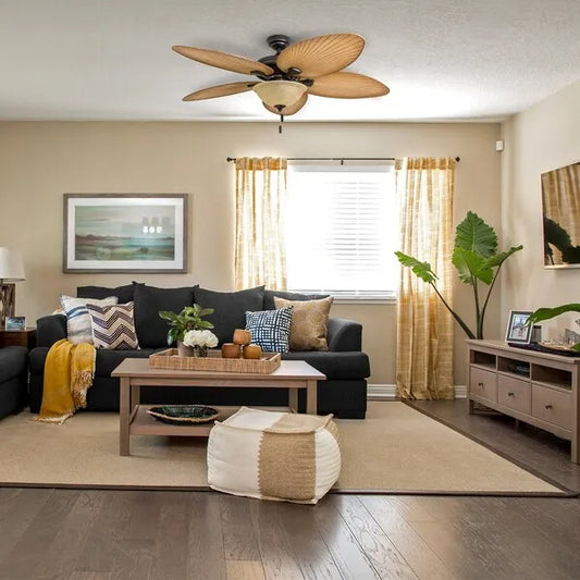 HONEYWELL CEILING FANS 50507-40 Palm Valley, 52 in. Indoor/Outdoor Ceiling Fan with Bowl Light, Bronze Tropical