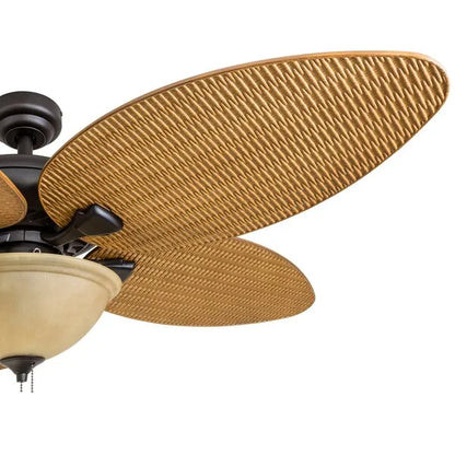 HONEYWELL CEILING FANS 50507-40 Palm Valley, 52 in. Indoor/Outdoor Ceiling Fan with Bowl Light, Bronze Tropical