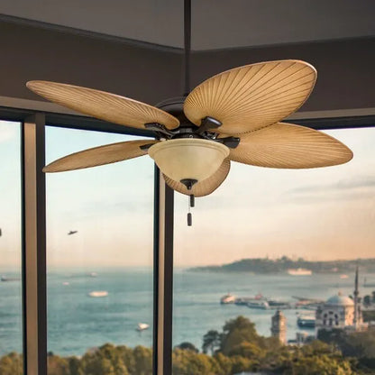 HONEYWELL CEILING FANS 50507-40 Palm Valley, 52 in. Indoor/Outdoor Ceiling Fan with Bowl Light, Bronze Tropical