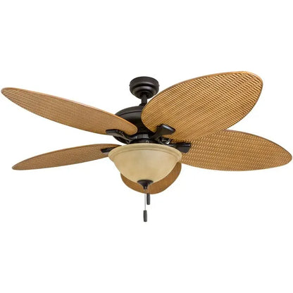 HONEYWELL CEILING FANS 50507-40 Palm Valley, 52 in. Indoor/Outdoor Ceiling Fan with Bowl Light, Bronze Tropical