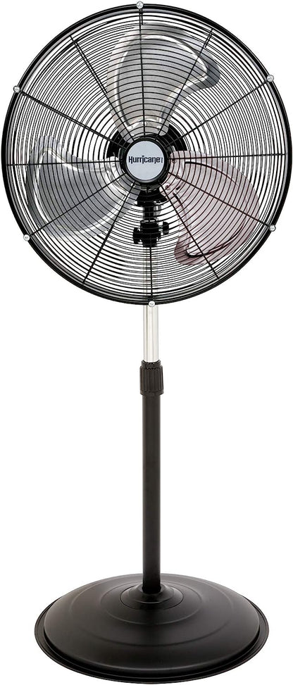 Hurricane Stand Fan – 20 Inch, Pro Series, High Velocity, Heavy Duty Metal For Industrial, Commercial, Residential, & Greenhouse Use – ETL Listed, Black