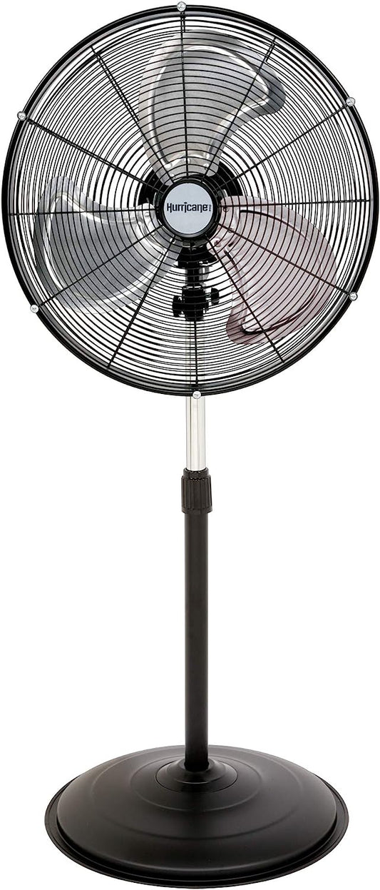 Hurricane Stand Fan – 20 Inch, Pro Series, High Velocity, Heavy Duty Metal For Industrial, Commercial, Residential, & Greenhouse Use – ETL Listed, Black