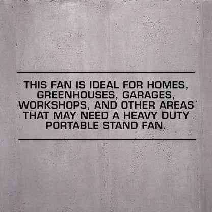 Hurricane Stand Fan – 20 Inch, Pro Series, High Velocity, Heavy Duty Metal For Industrial, Commercial, Residential, & Greenhouse Use – ETL Listed, Black