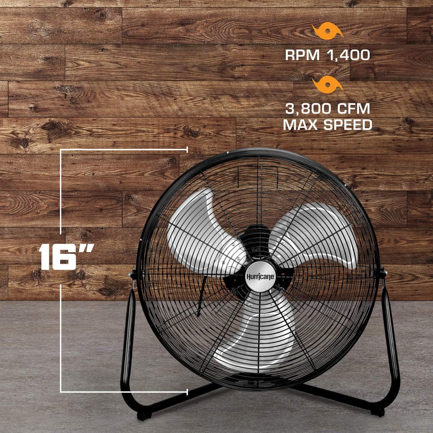 Wall Floor Fan – 16 Inch, Pro Series, High Velocity, Heavy Duty Metal Orbital Wall, Floor Fan for Industrial, Commercial, Residential, and Greenhouse Use – ETL Listed, Black
