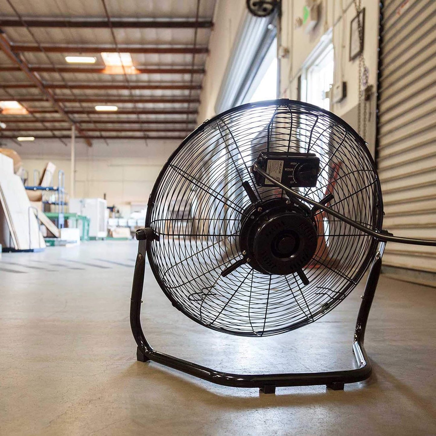 Floor Fan | 18′′ Air Fan | High Velocity Blade Fan | 3 Speed Settings | Heavy Duty Fan For Industrial Use | Portable Shop Fan | Black | WindPro18F
