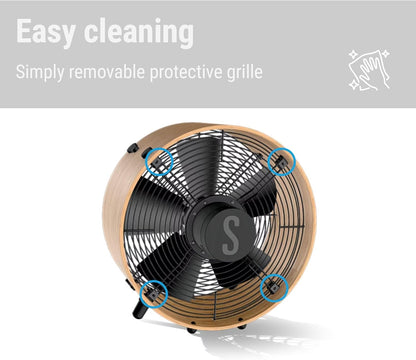 Wooden fan with eco-friendly bamboo ring, three speeds, suitable for home or office use, 55 W
