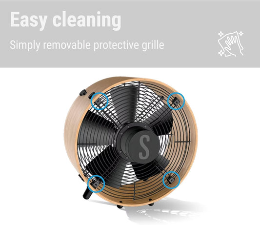 Wooden fan with eco-friendly bamboo ring, three speeds, suitable for home or office use, 55 W