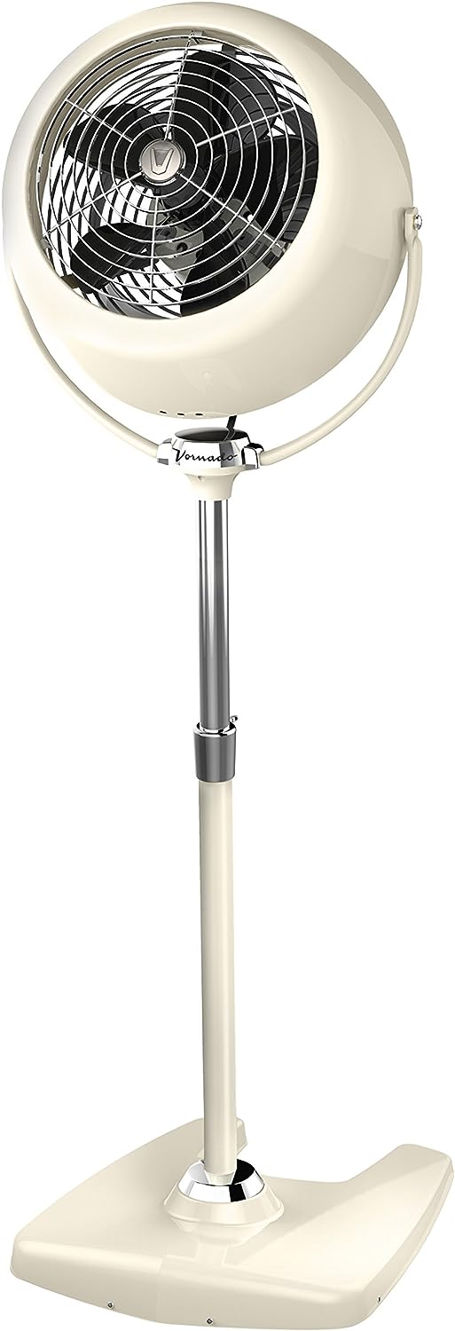 Pedestal Vintage Air Circulator Fan, Vintage White