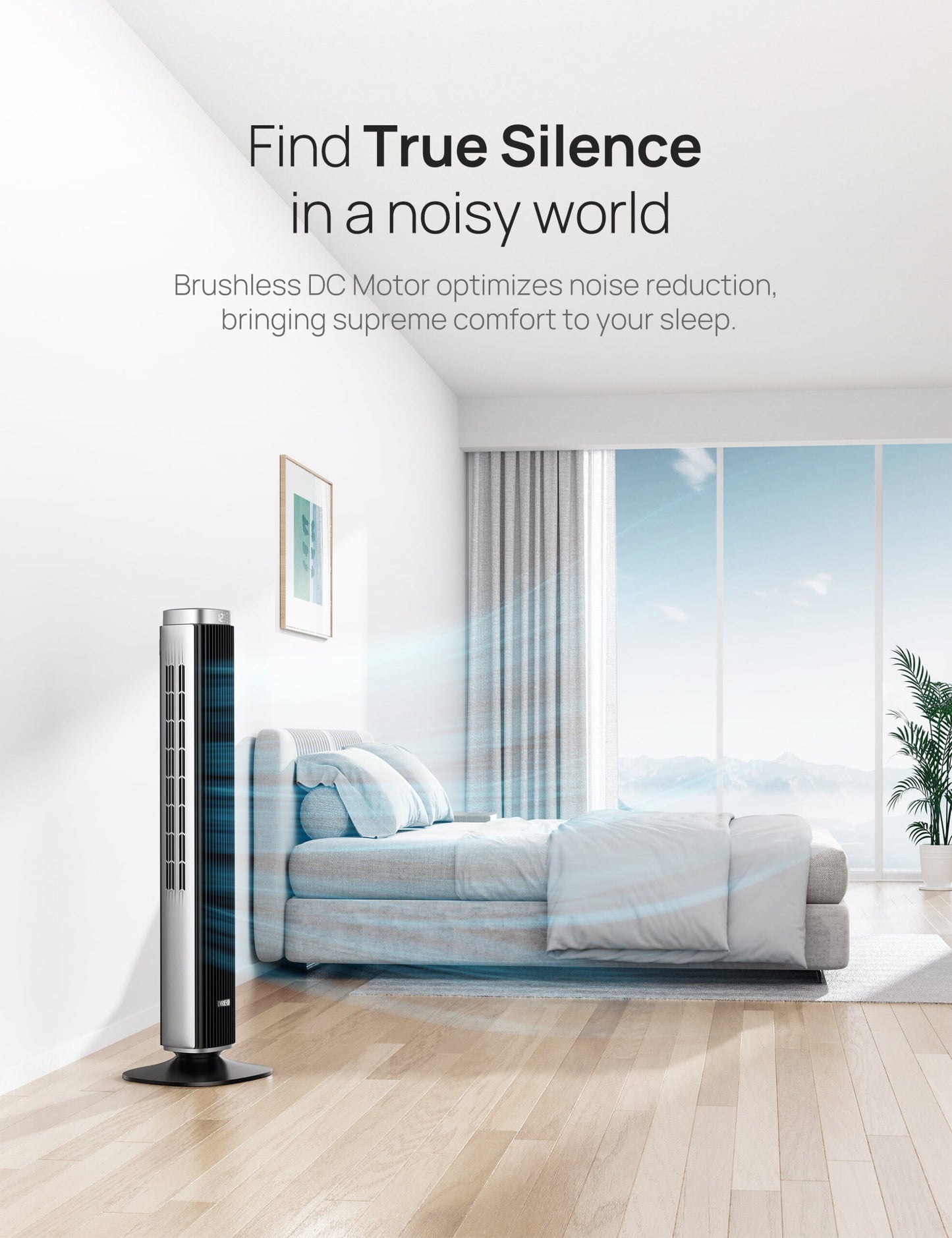42′′ Tower Fan for bedroom, 25 DB Quiet DC Bladeless Fans, 90° Oscillating Fan with Remote, LED Display, 12H Timer, 9 Speeds,4 Modes, Standing Floor Fans for Room Home Office, Pilot Pro