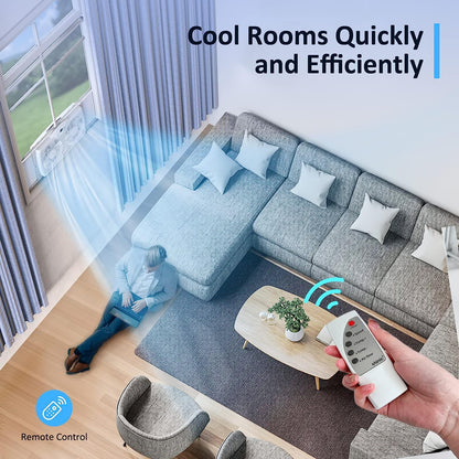 Twin Window Fan with Remote, 9-Inch Blades Reversible Airflow, Thermostat Control, 3 Speeds, 3 Functions, 23.8′′-37′′ Expandable Width, Window Fans for Home Bedroom, ETL Certified