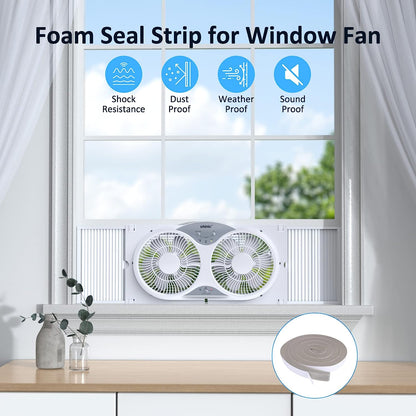 Window Fan with Reversible Airflow Quiet, Twin 9′′ Blades, Full Remote Control, 3 Functions-3 Speeds, Bathroom Kitchen Window Exhaust Fan, Width Adjustable (From 24′′ to 37′′) ETL Certified